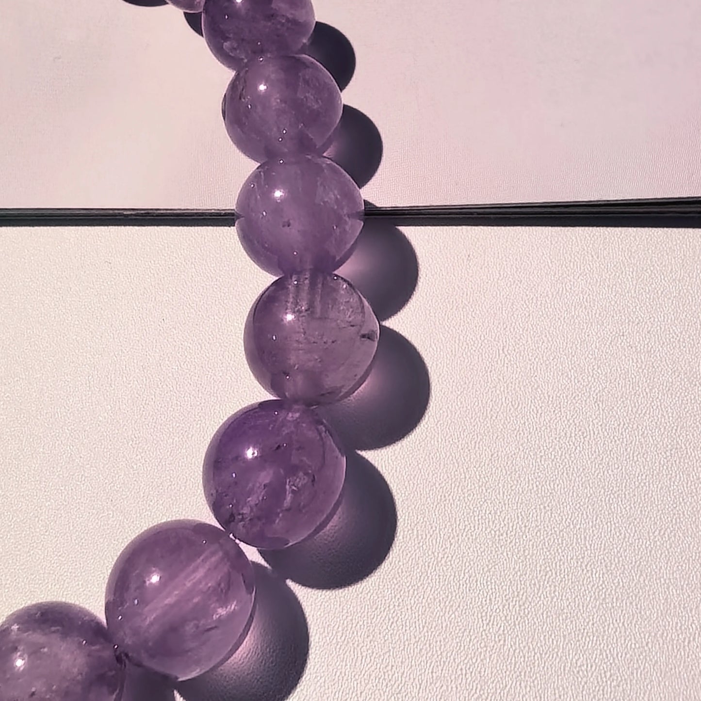 Natural lavender amethyst beads with soft purple glow