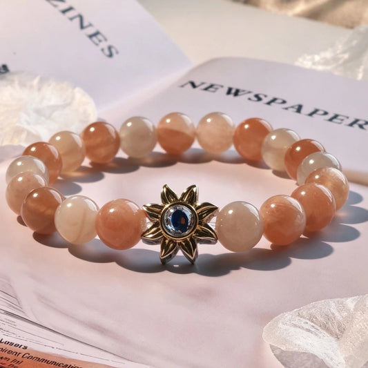 Aurmory · Natural Rainbow Moonstone Memory Projection Bracelet