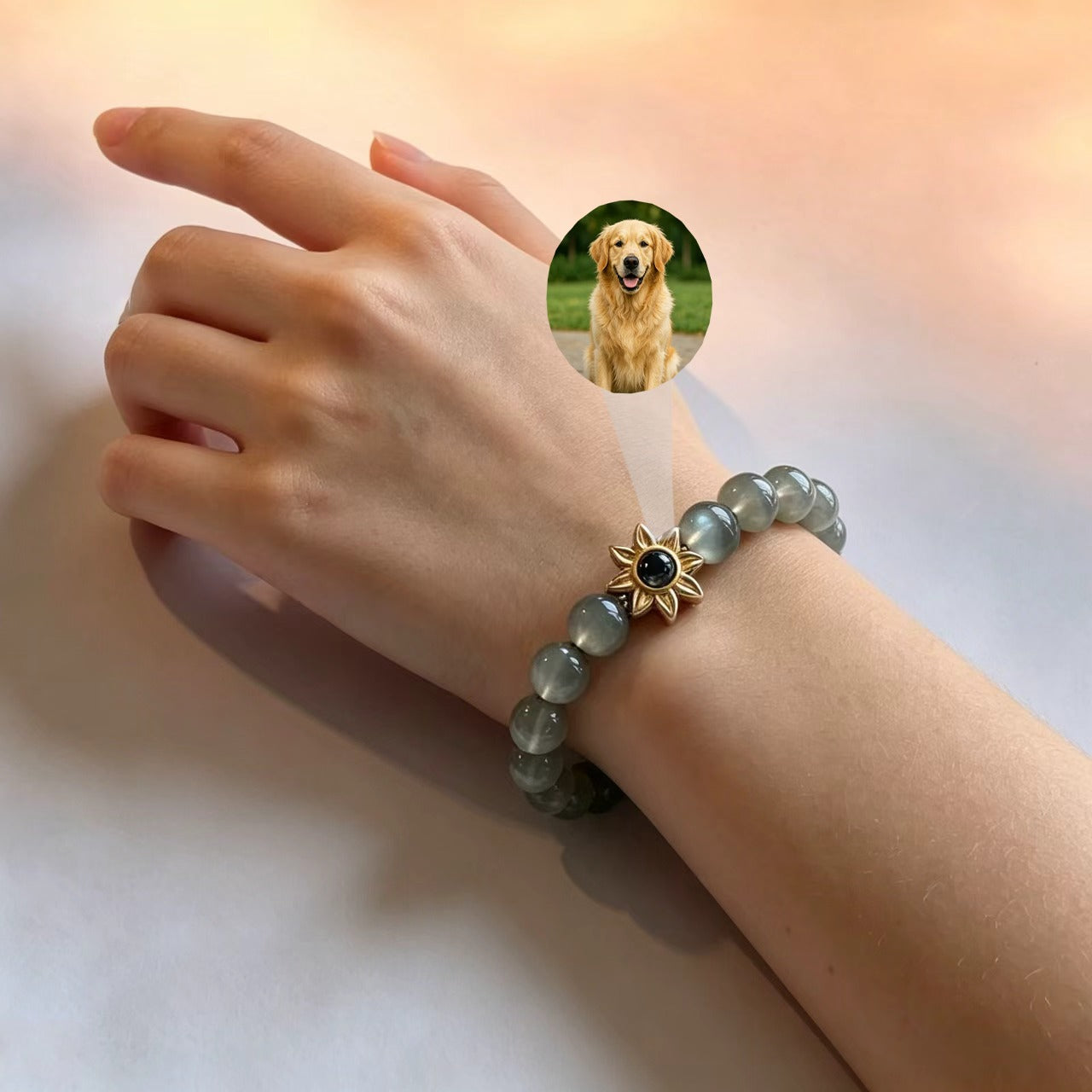Aurmory · Silver Moonstone Memory Projection Bracelet