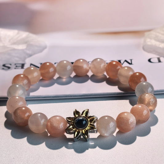 Aurmory · Natural Rainbow Moonstone Memory Projection Bracelet