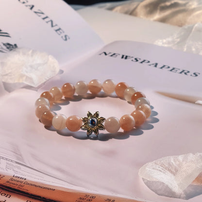 Aurmory · Natural Rainbow Moonstone Memory Projection Bracelet