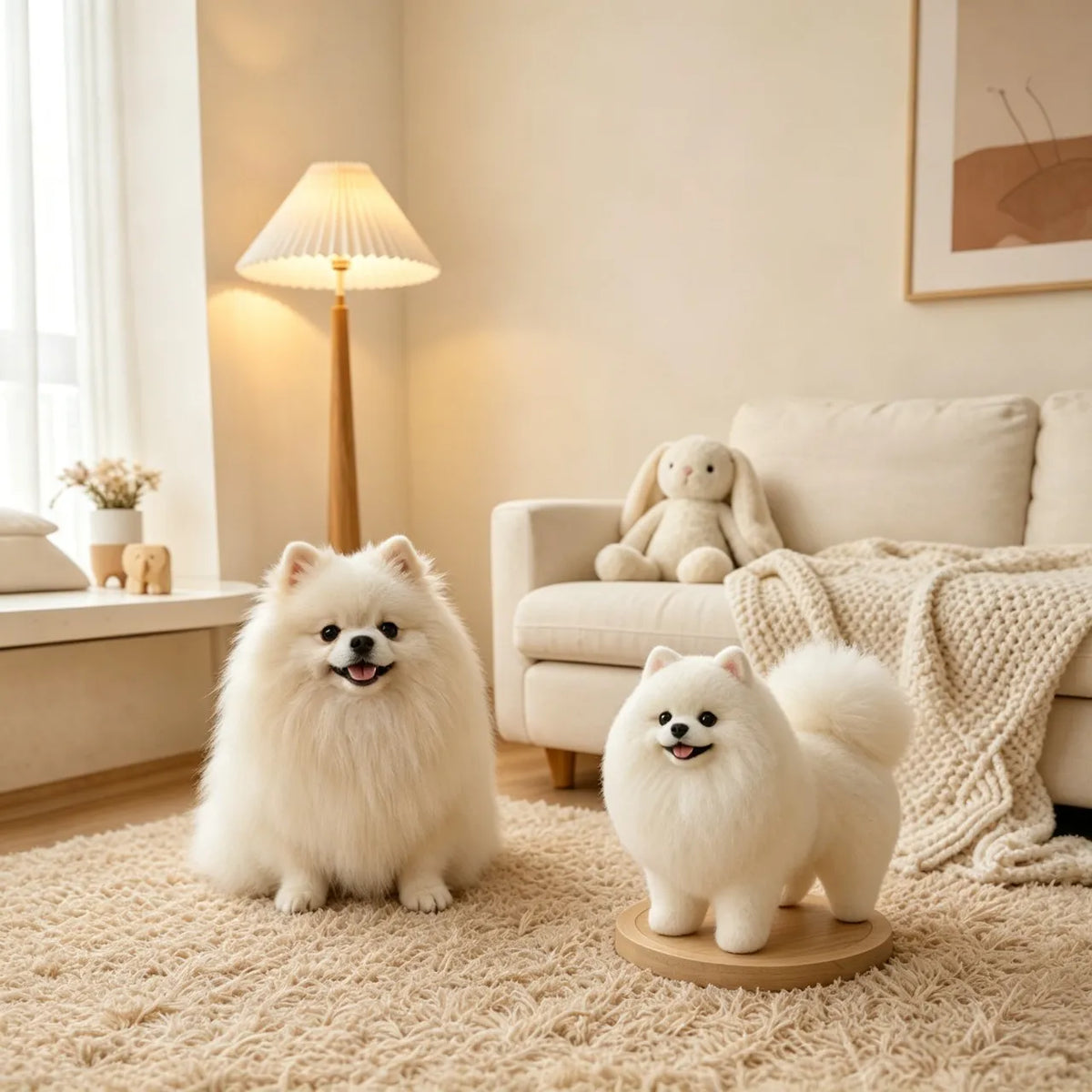Personalized full body felt dog figurine