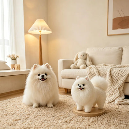 Personalized full body felt dog figurine