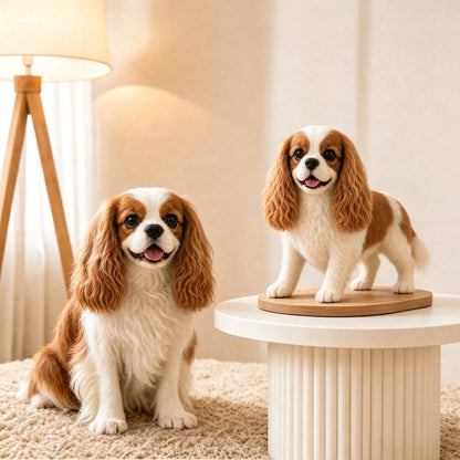 Handmade custom needle felted dog figurine
